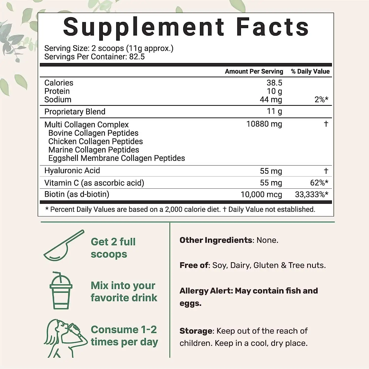 Factory Custom Beauty Care Vital Collagen Powder Proteins Supplement Multi Collagen Peptides Powder