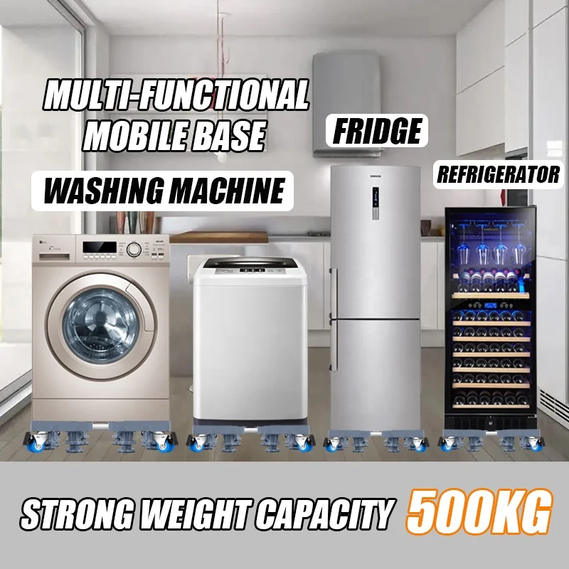 8 feet 4 locking wheels washing machine base with wheels