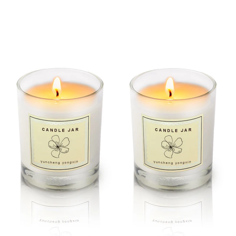 6 Oz 8 Oz 12 Oz White Frosted Glass Candle Holder Glass Candle Jar Without Round Cover