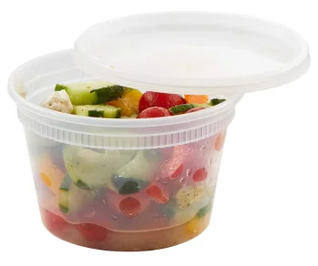 16oz Plastic Airtight Deli Container  Round Shape Take Out Food Containers