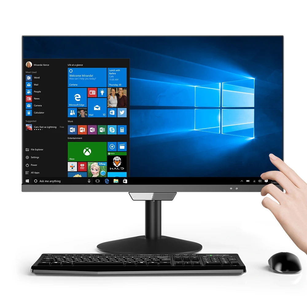 Cheap oem 24inch core i3 i5 i7 ddr4 ram ordinateur monoblock touchscreen pc all-in-one computers