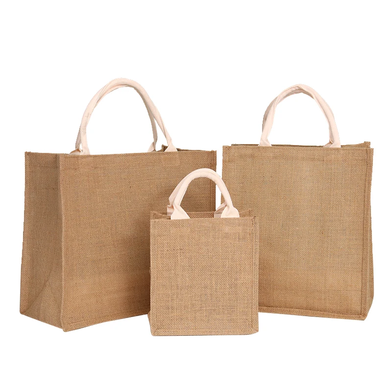 100% jute beach fabric flood control shopping bag with sap colorful handles sofa fabric for plants seed
