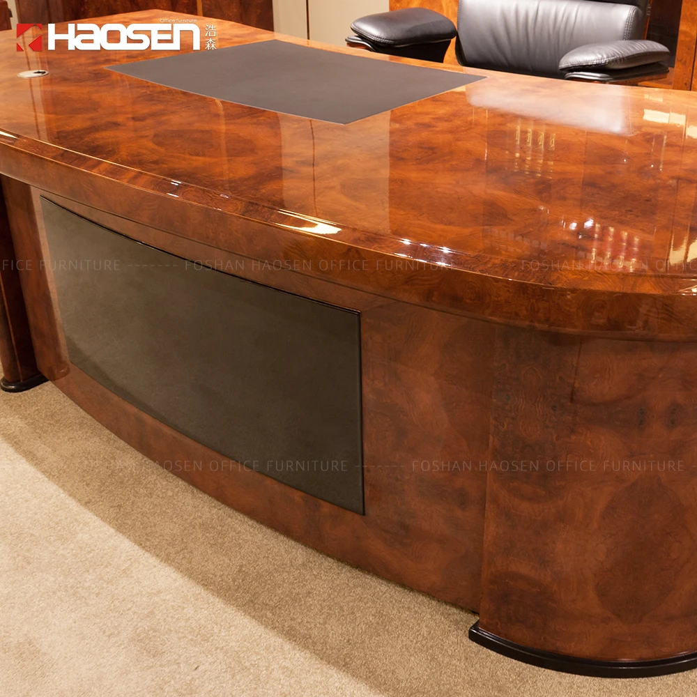 Good quality Business director Working executive office table curved desk and chairs manufacturer