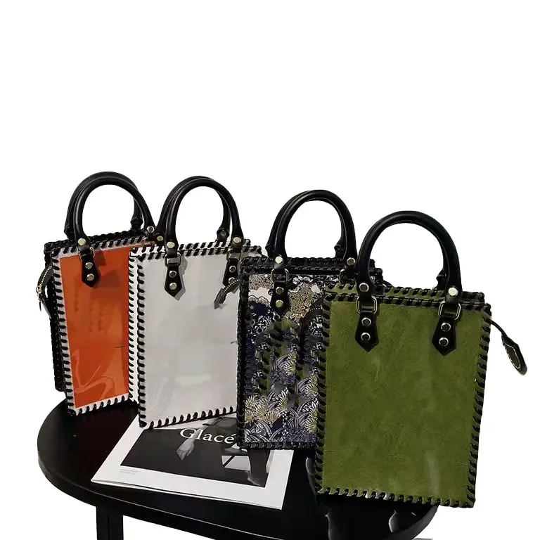 large capacity fashionable women pvc bag diy bag ki transformation designer paint branded diy material handmade  kit bags