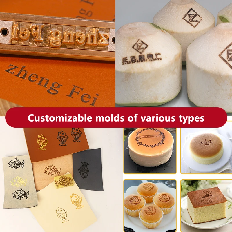 Custom Monogram Letter Gift Brass Letter Stamps Desire Tools Brand Iron Initial Personalized Leather Hot Stamping Machine Mold