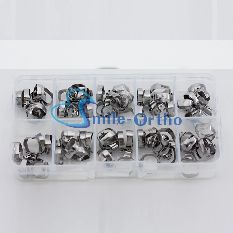 Dental orthodontic 1st molar sandblasted band pre-welded single roth buccal tube