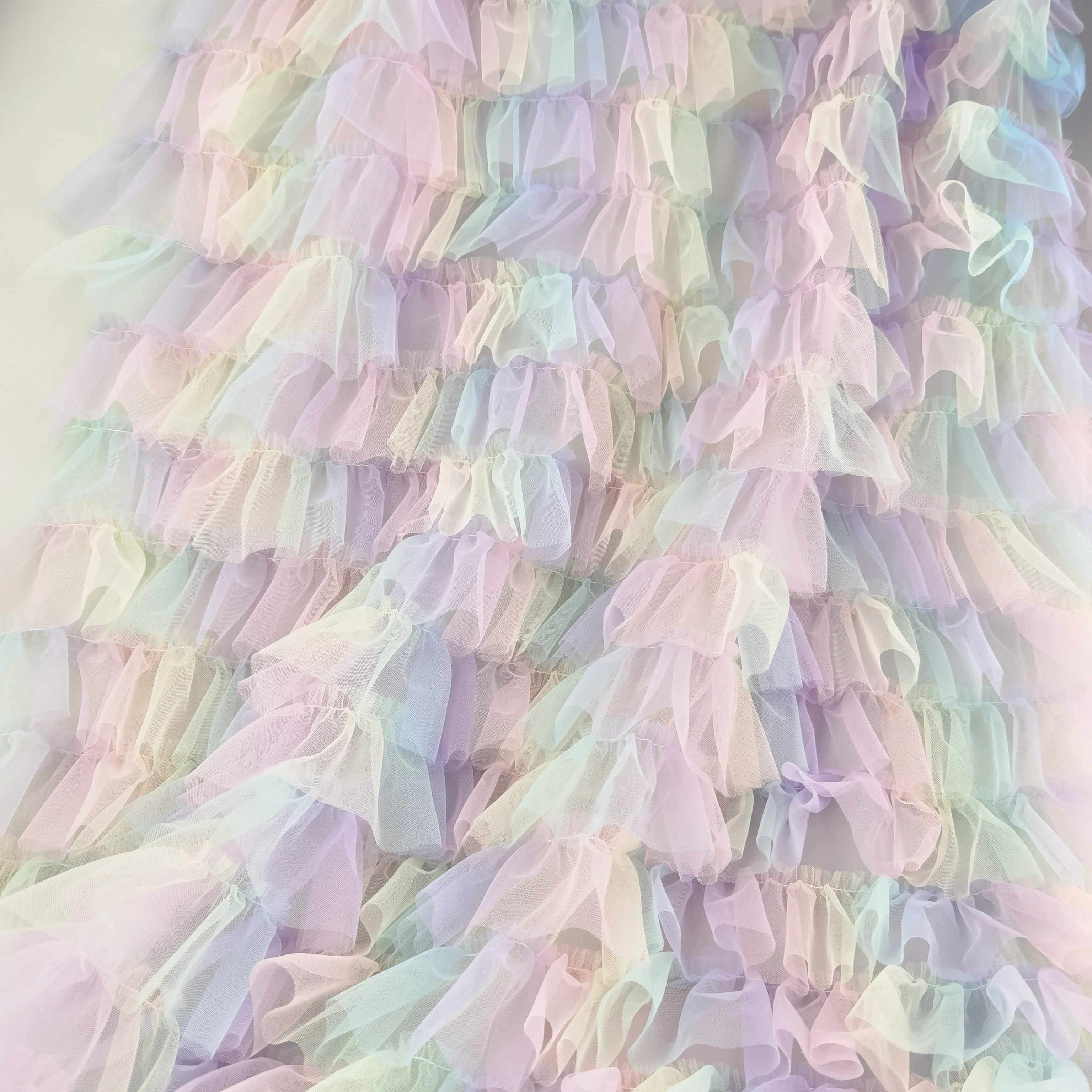 3D Dribbling embroidered tulle fabric