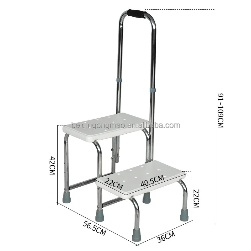 Hospital Stainless Steel Two Steps Patient Step Double Layers Foot Stool