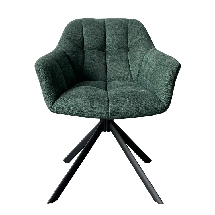 New Design Hot Sale Dark Grey Fabric &180 Swivel Armchair Restaurant Dining Chair Hotel
