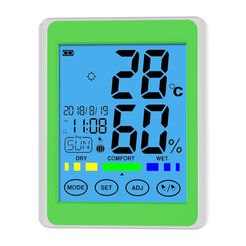 CH-913 Digital Temperature Humidity Meter Room Portable Thermo-Hygrometer Wall Alarm Clock