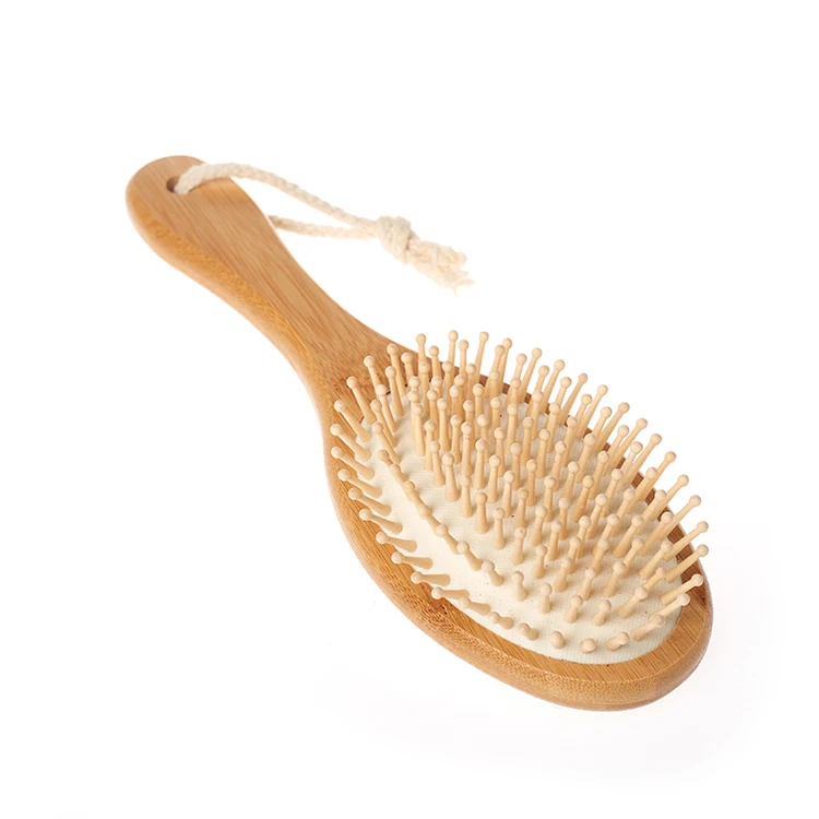 Eco-friendly Biodegradable Handmade Natural Bamboo Wooden Wide Tooth Hair Comb with bamboo hair