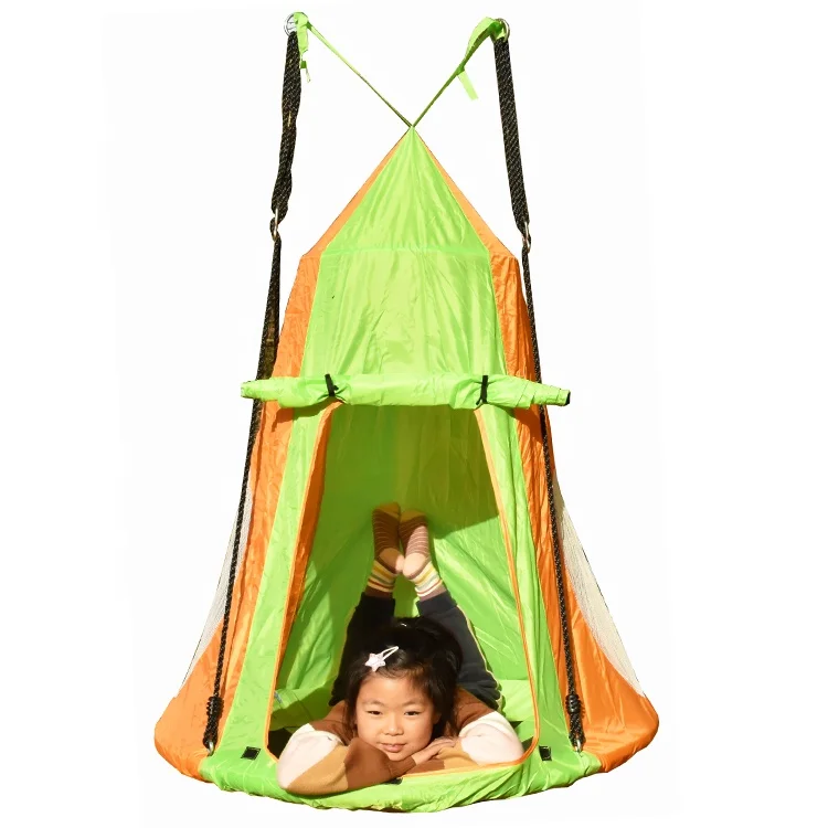 Outdoor Portable Kids Children Hanging Canopy Hammock Tent Swing for Garden Backyard Fun