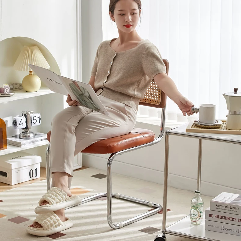 Dining Chairs Rattan Wood Luxury Nordic Metal Fabric Leather Dinning Sets Home Furniture Modern Restaurant Dining Room Chairs