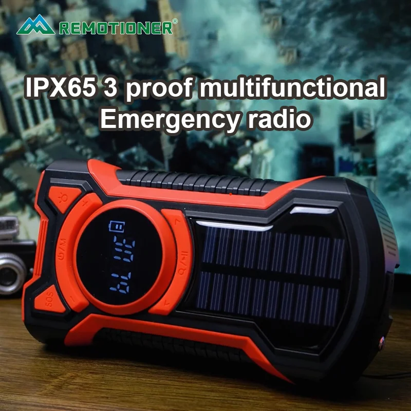 5000mAh Emergency Hand Crank Radio Solar Powered Station Portable Weather Radio with LED Flashlight
