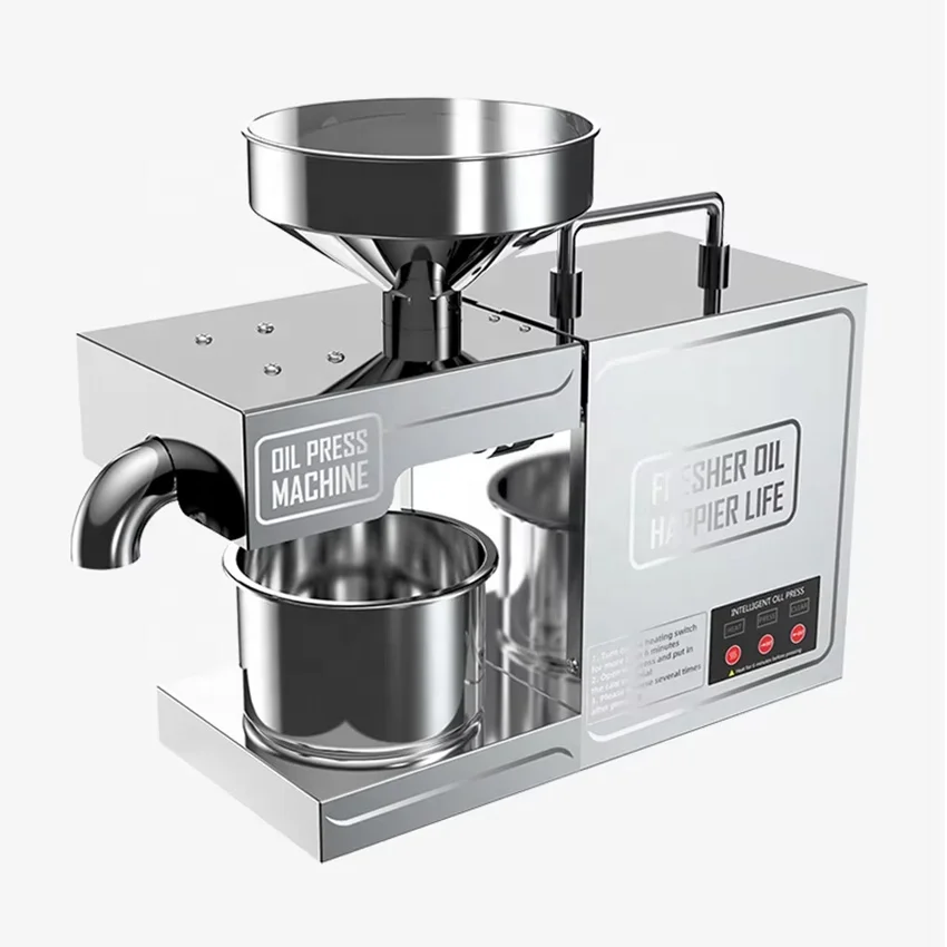 3-5Kg/h Multifunctional Home Farm Restaurant Edible Oil Expeller Stainless Steel Mini Oil Press Machine