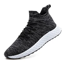 Hot sale USA top quality breathable upper fly knitting casual men sport sock shoes