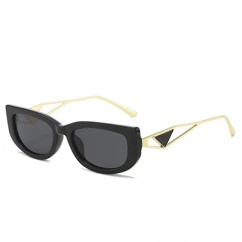 LXSP Luxury Catalog Vintage Cat Eye Sunglasses Small Frame Metal Sunglasses Famous Triangle Designer Sunglasses   Shades