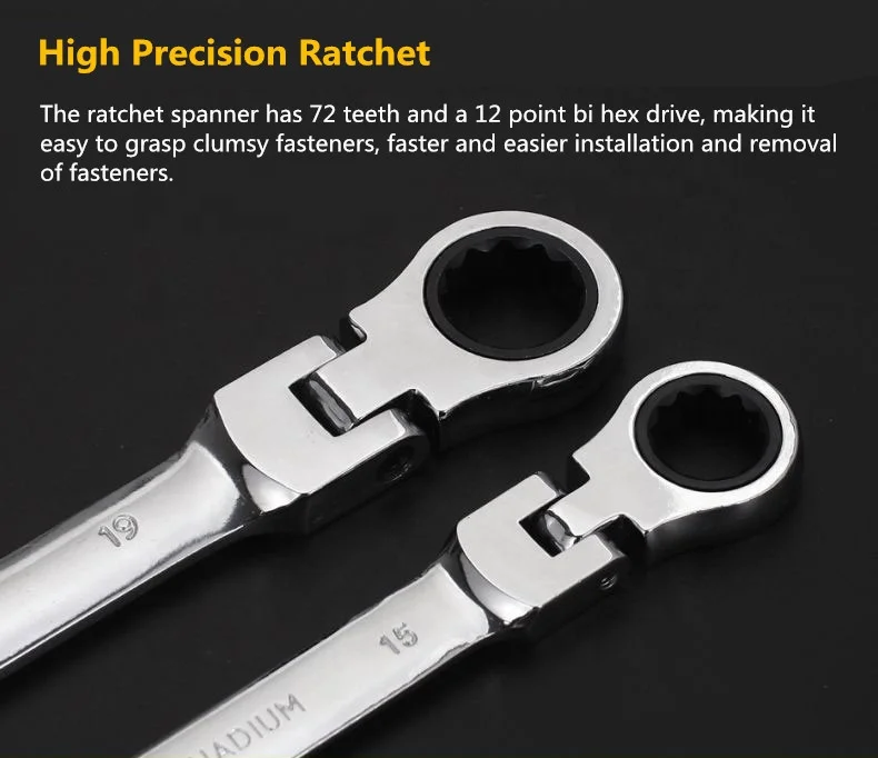 YTH 6 to 32mm 180 degree Fixed ratchet combination wrench Combination Spanner