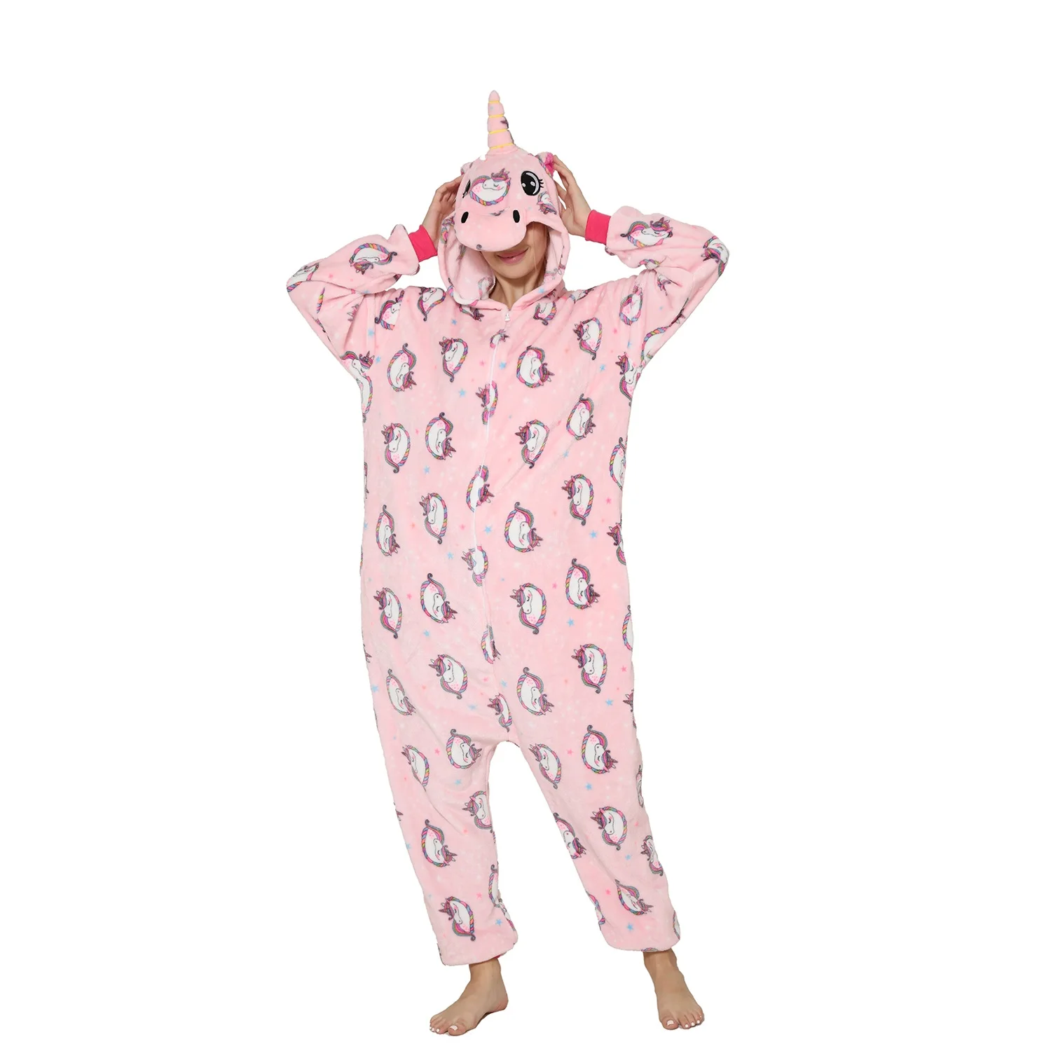 Wholesale Carnival Costume Pajamas Pink Unicorn Animal Halloween Costumes Cosplay Sleepwear Costume