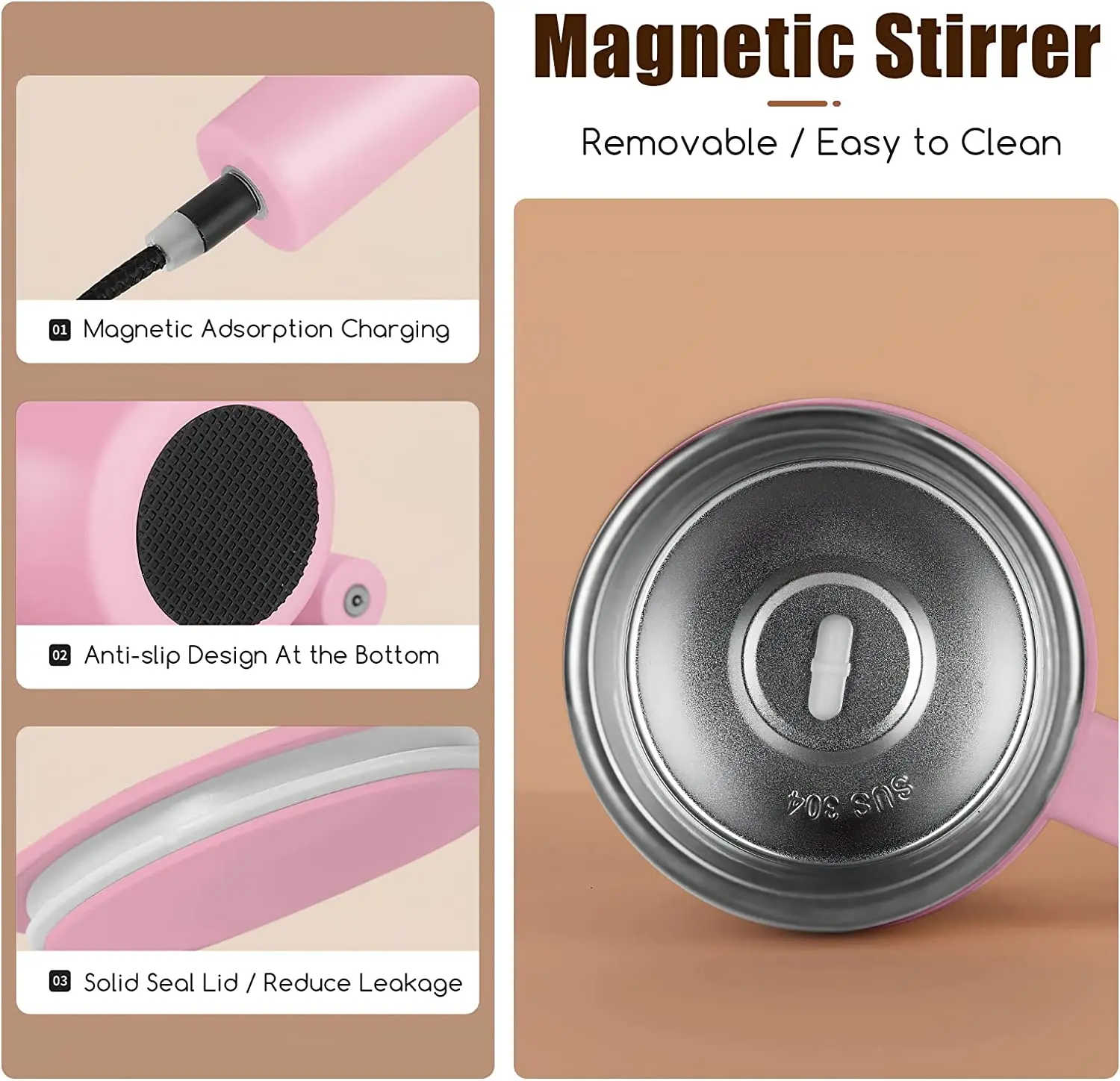 2024 New Arrivals Self Stirring Mug Auto Mixing Coffee Cup Magnetic Stirring Coffee Cup