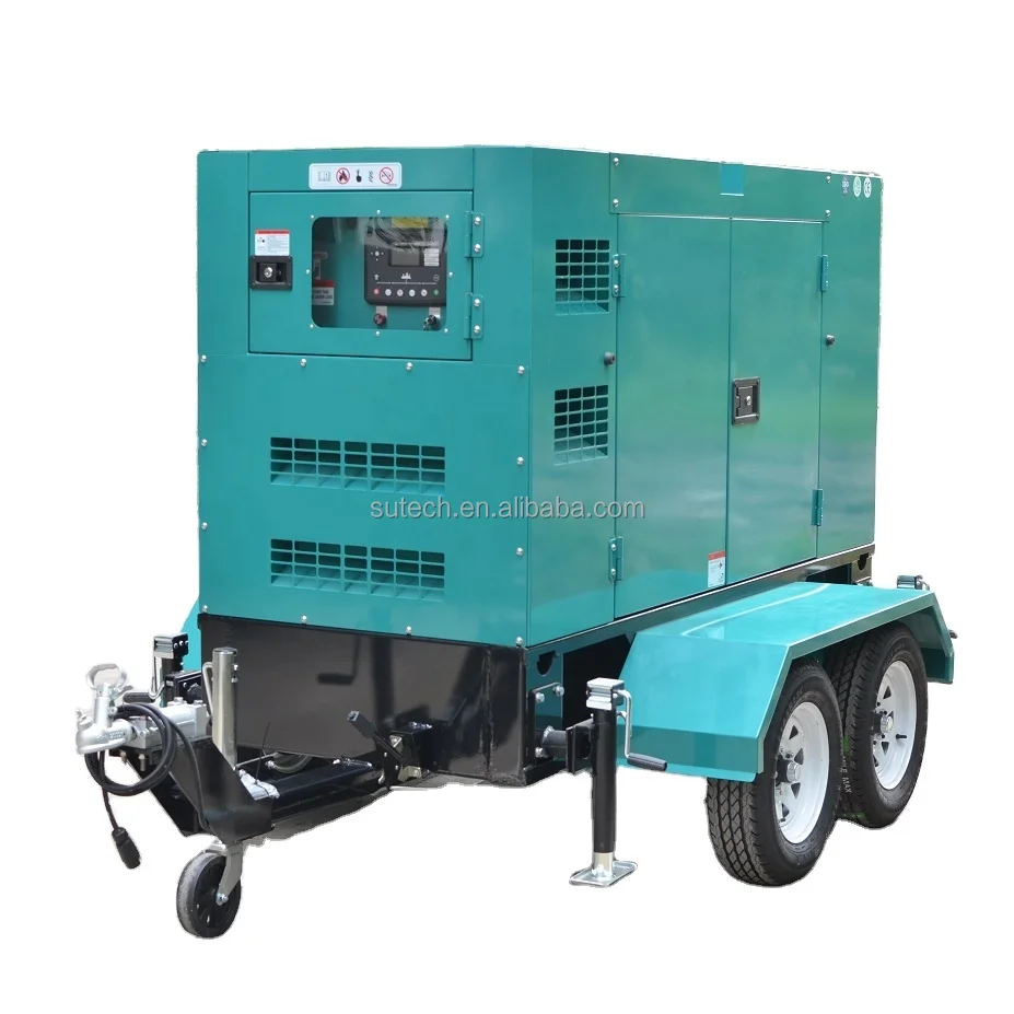 Power by EPA T4 diesel engine 60Hz 120V/240V 15 20 30 50 kw kva perkins generator on mobile trailer