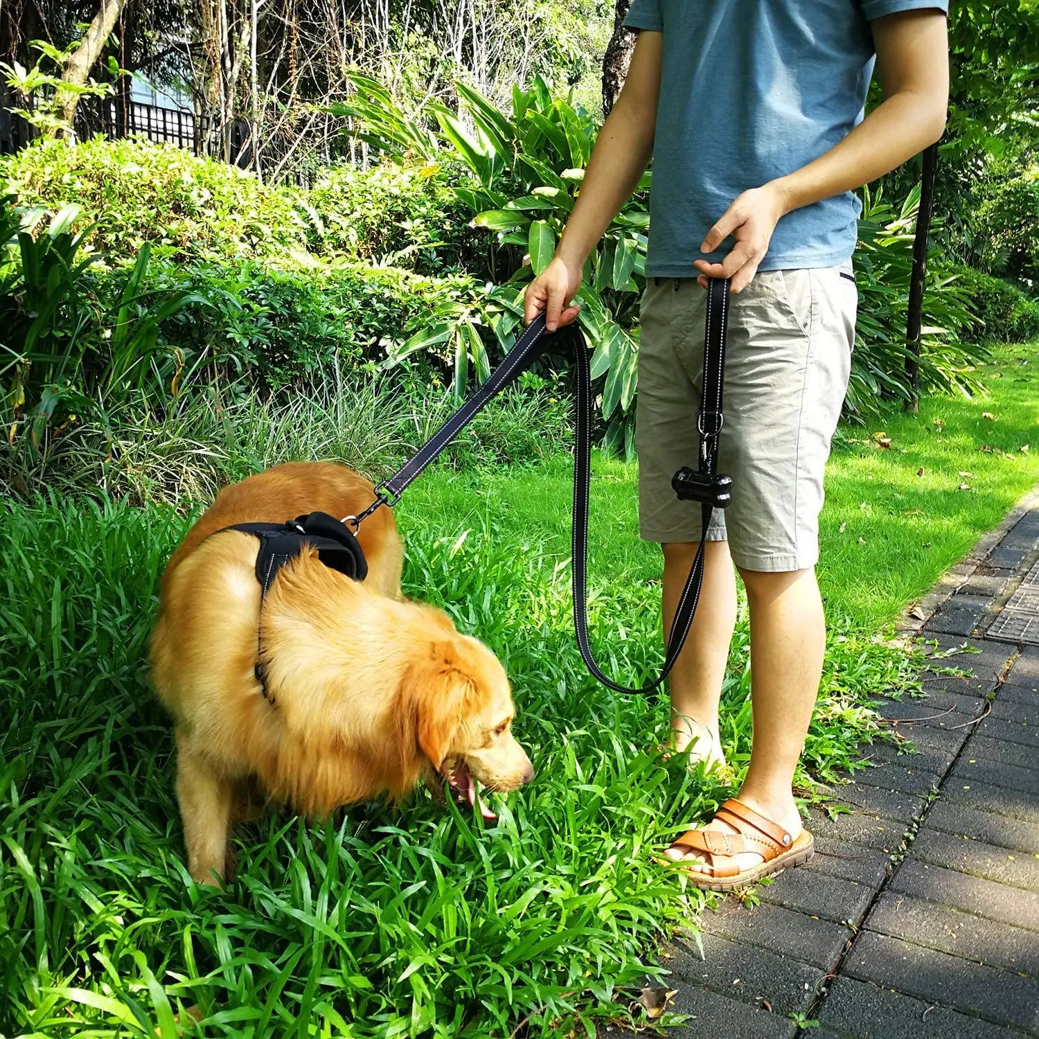 Оптовая продажа с завода, нейлоновый Светоотражающий Поводок для собак длиной 1,8 м с двойной мягкой ручкой