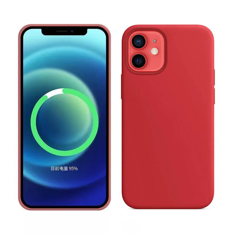 High quality  Liquid Silicone magnetic Mobile Phone Bags Case For Iphone 12 Silicone Case For Iphone 13 Pro Max back Cover