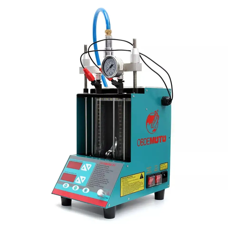 OBDEMOTO-2A Motorcycle Two Cylinder Ultrasonic Cleaning Fuel Injector Cleaning Machine