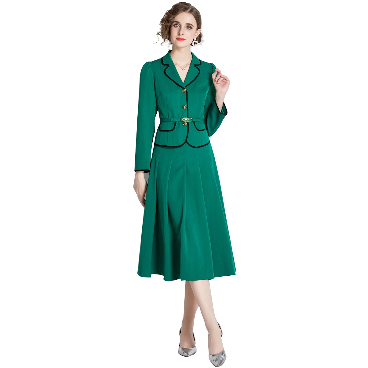 158-1920- Woman Clothes Manufacturer Wholesale Fashion Inspiration Elegant Vintage Lady Floral Evening Casual Dresses