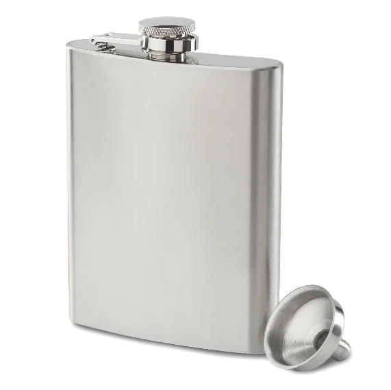 Matt Black 8OZ 304 Stainless Steel Hip Flask Funnel set Leak Proof Pocket Flask For Liquor For Men