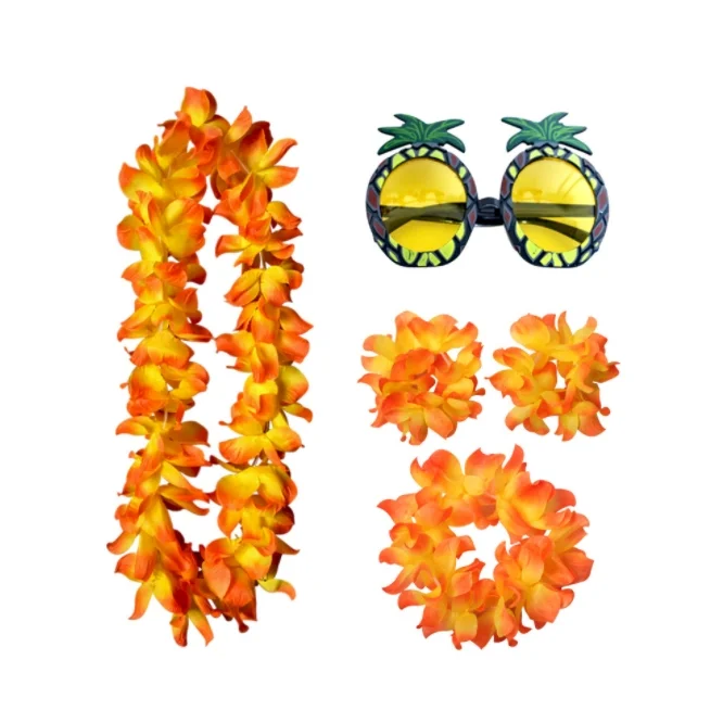 Colorful hawaii flower lei Costume Tropical Dance Flower Leis Garland for Party Decorations
