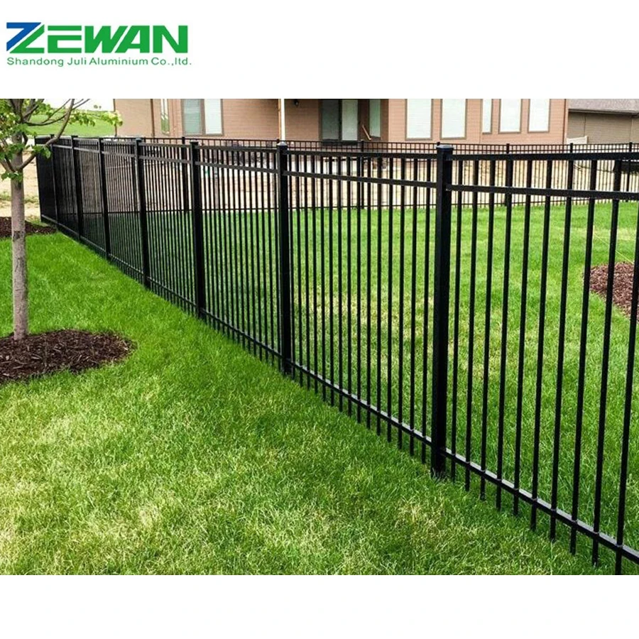 Modern Metal Picket Garden Fence Aluminum Security Fencing Panel  Black Ornamental Decorative Aluminum Fence Panels