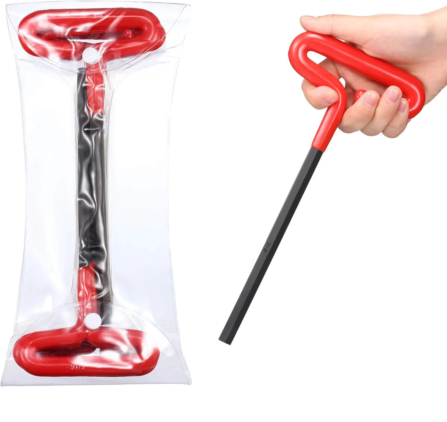 10 Piece Torx Star Metric SAE Ball T Handle Allen Hex Key Wrench Set Dip Plastic OEM Color T Allen Wrench Hex Key Set With Pouch