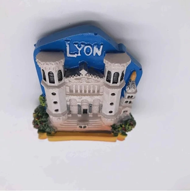 Resin 3D refrigerator magnets Lyon, France tourist souvenirs Resin handicraft