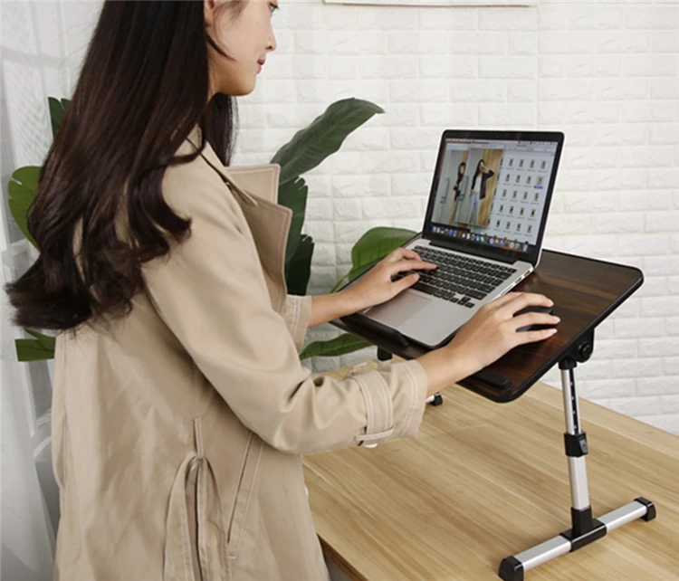 Стол компьютерный складной Универсальный Регулируемый, прикроватный столик для ноутбука, для детей