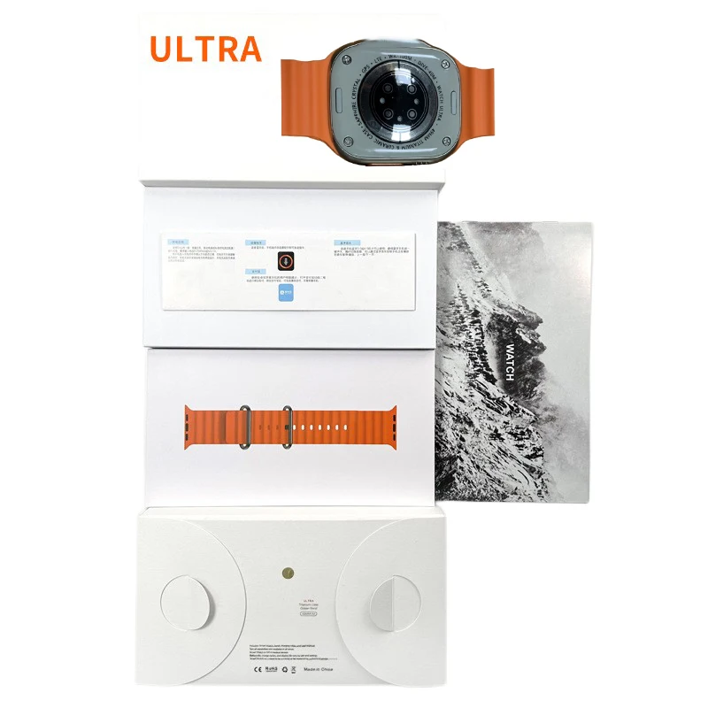 2.02Inch Real Clock Auto Wake UP Blood Pressure Heart Rate Step Counter Reloges Sport Watch Ultra Watch 49mm Smart Watch Ultra 8