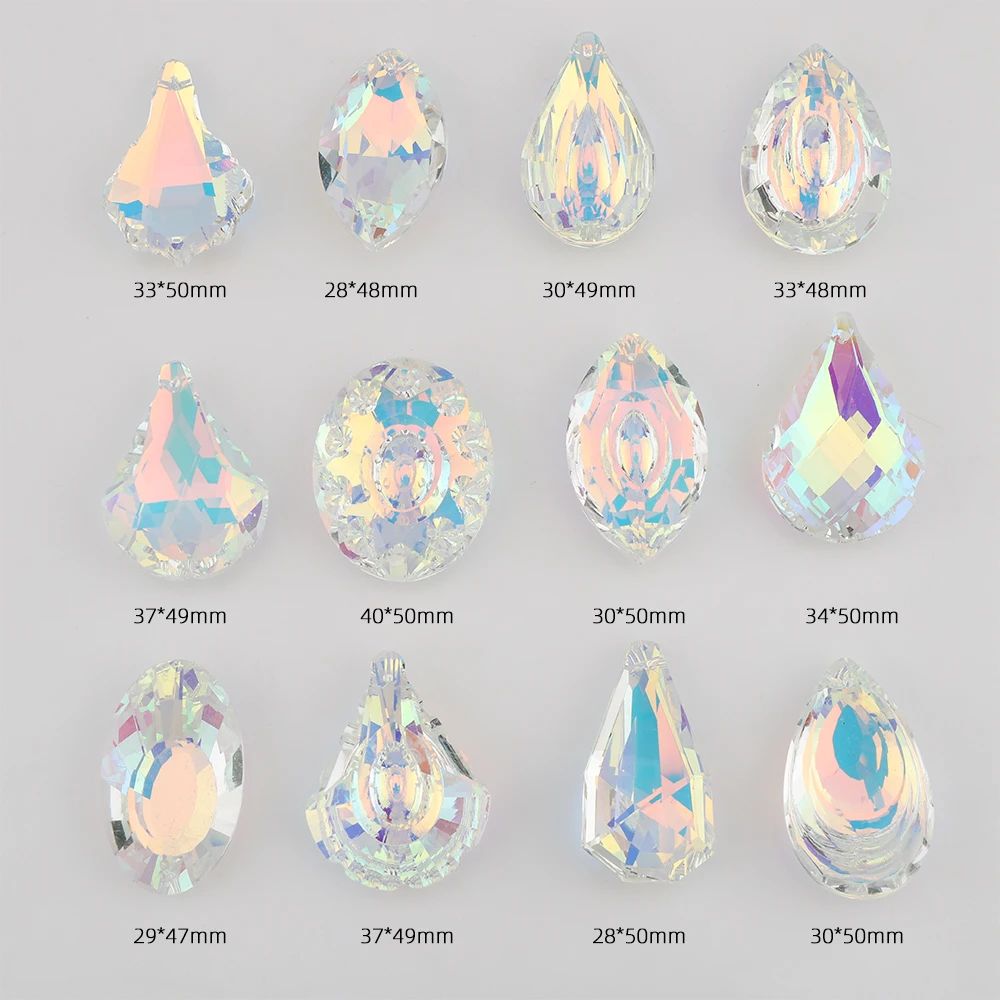 Zhubi Shining Crystal Sun Catcher 50MM Drop Pendants Zodiac Signs Natural Stone Chips Light Chandelier Parts Home Decoration