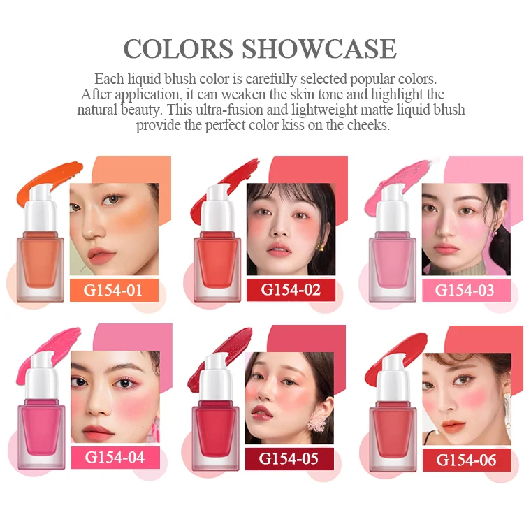 Wholesale Women Cruelty Free Waterproof High Pigment Liquid Blush Vegan Blush