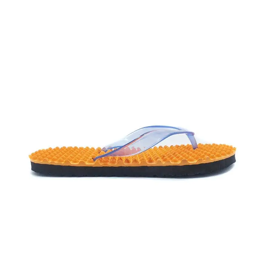 Best selling unisex cheap massage slippers flip flop stock custom beach indoor outdoor sandals Orange Transparent