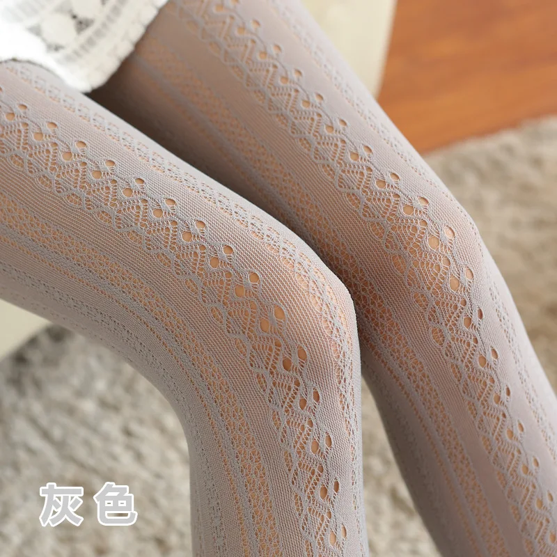 Vertical Strips Seamless Pantyhose Women s Fishnet Hollow out Knitted Tights