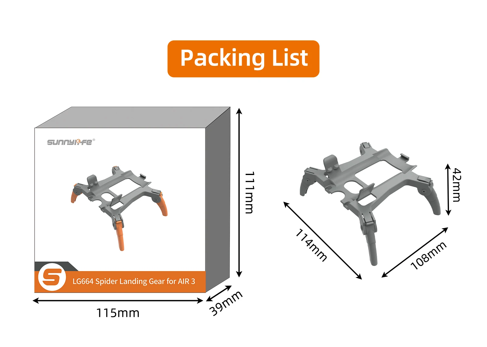 Drone Foldable Spider Landing Gear For Air 3 Protector Bracket Extension Support Legs Drone Accessories For DJI Mavic Air 3