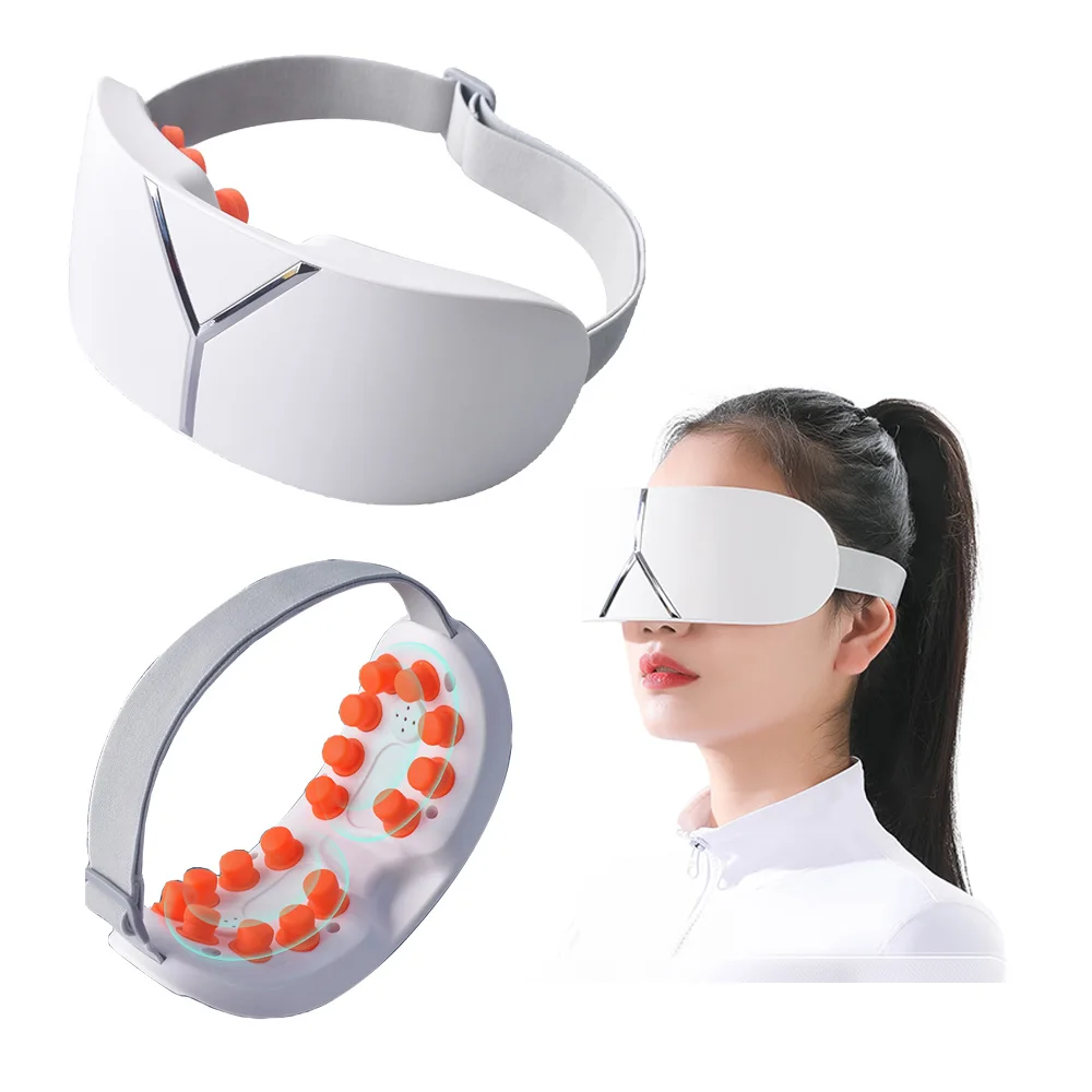 3D Silicone Massage Head Eye Massager with Heat Compression Bluetooth Music Electric Vibration Steam Eye Massager