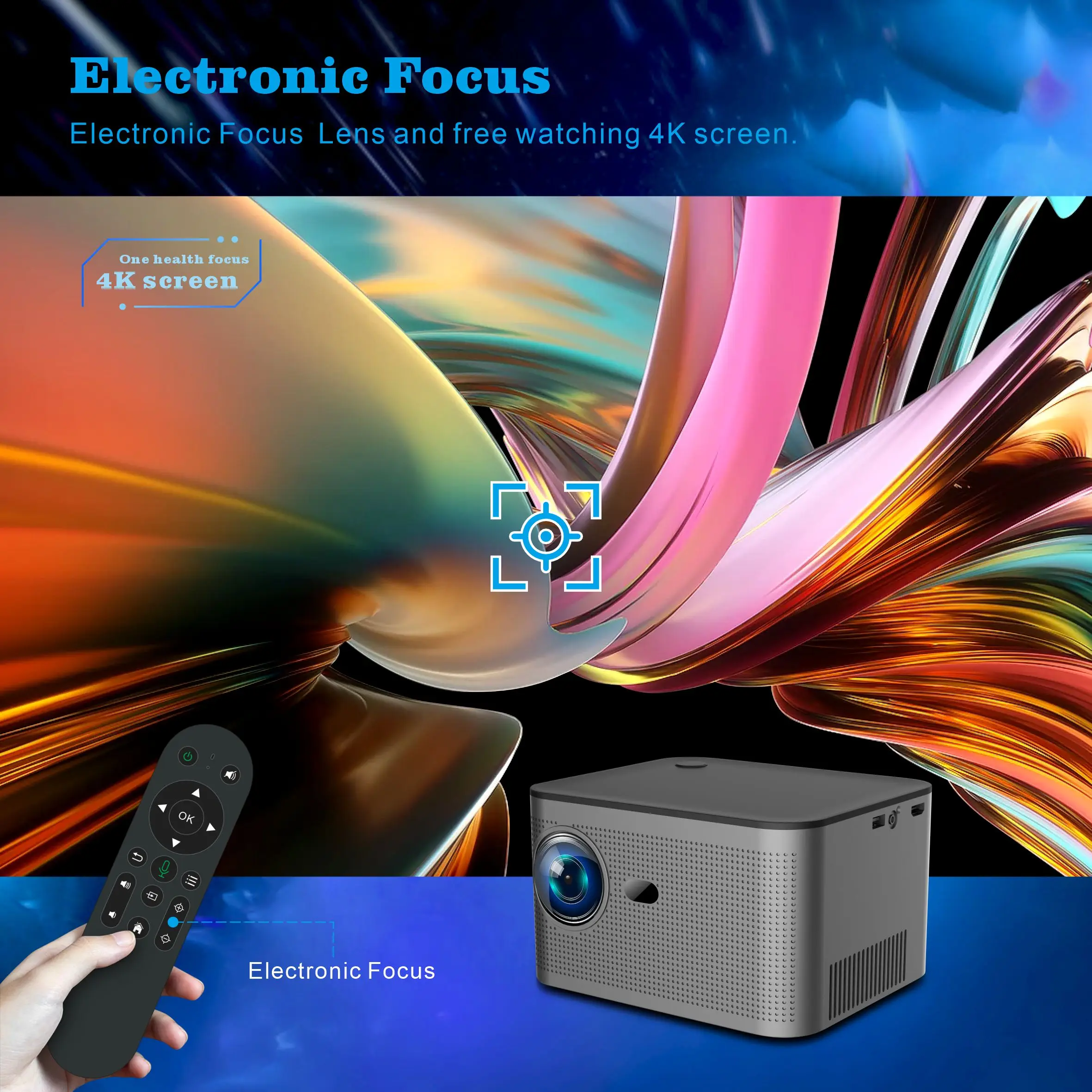 2024 new style Home projector Theater used home theater business  mobile phone with 8000 Lumens High Brightness LED Speaker