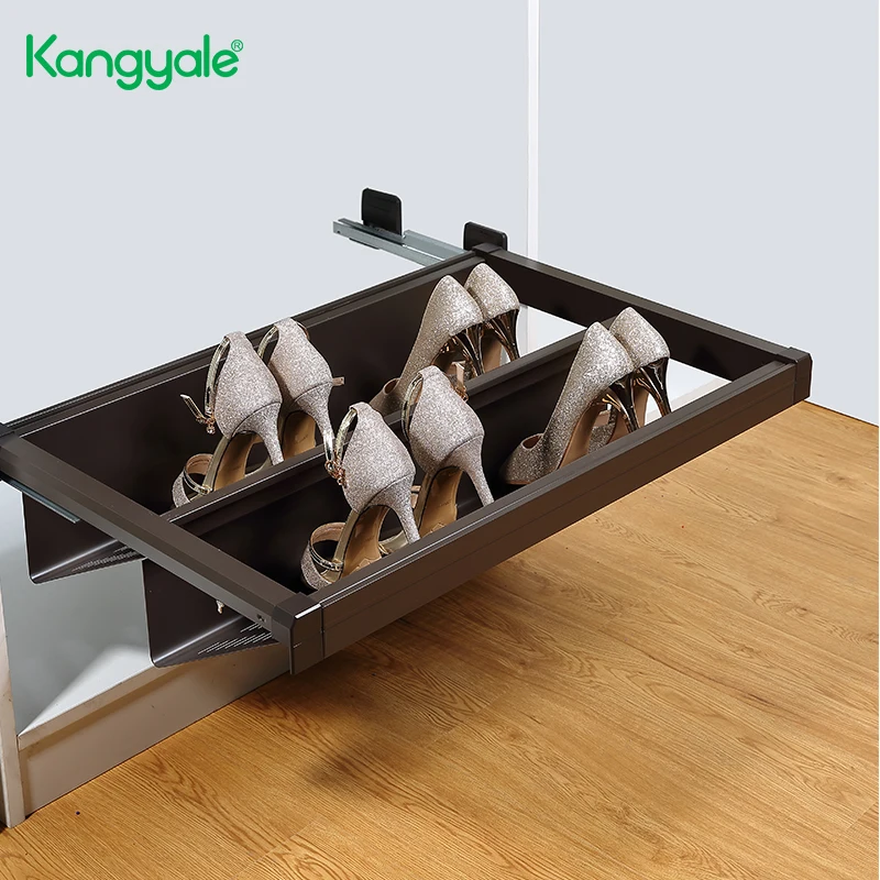 Kangale Modern Furniture Wardrobe Accessories Shoe Storage Box Pull Out Sliding Shoe Rack