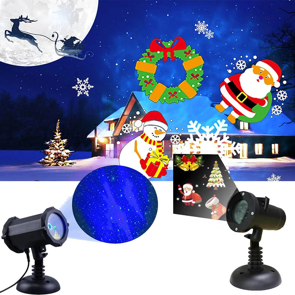 Outdoor Indoor Night Gathering Disco Party Waterproof with RF Remote Control Timer LED Blue light Christmas Holiday Projector
