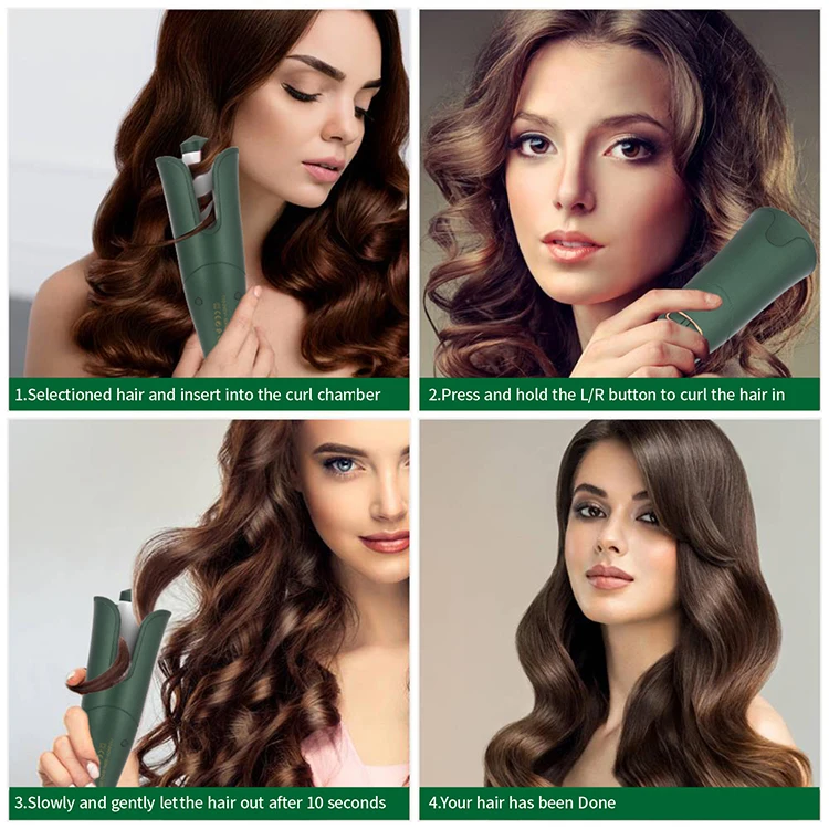 Professional Hair Curler Fast Heating Rotating Curling Iron PTC Heater Portable Automatic Hair Curling Iron