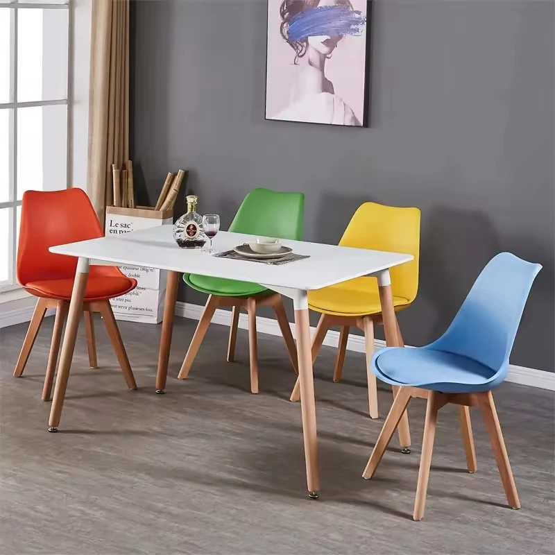Classic Design PP Plastic Pu Cushion Leisure Cafe Dining Chairs Restaurant Kitchen Chair for Living Room