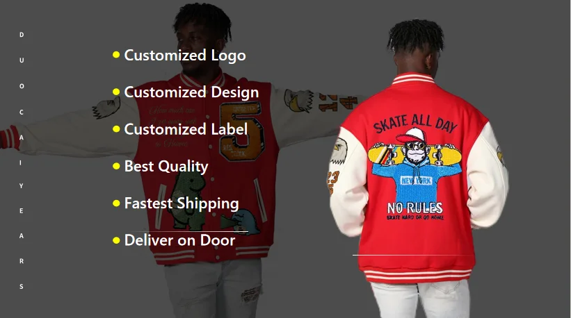Dcy 2024 New Products Letterman Jacket Custom,Hip Hop Varsity Jacket Wool,Oversize Winter Jackets