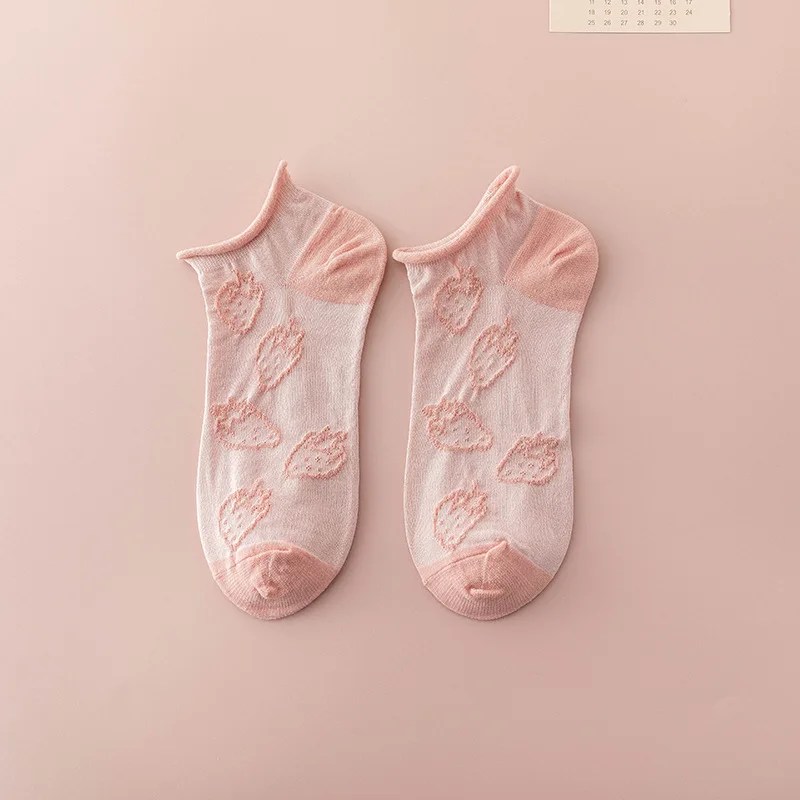 Jacquard Cotton Thin Tube Lovely Japanese Taibi Lace Transparent Breathable Girl Student Tube Socks