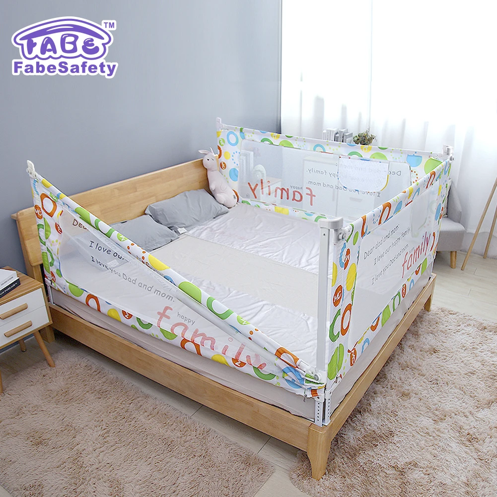 FabeSafety Customized Safety Bed Fence, Modern Swing Down Bed Guard Rail, Baby Adjusted Bed Rails
